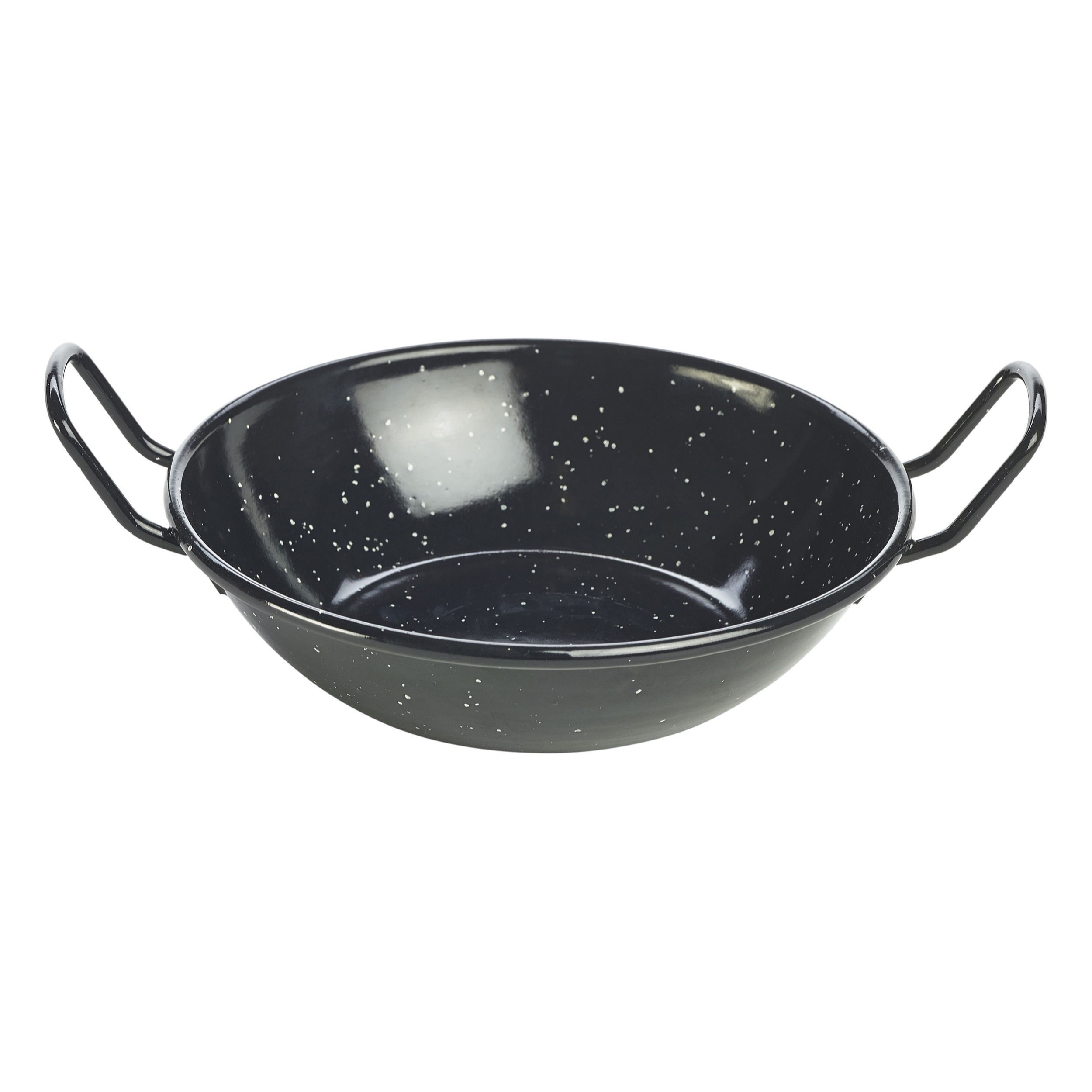 Emaille Wokpan Zwart 16 Cm 520 Ml (Set van 10)