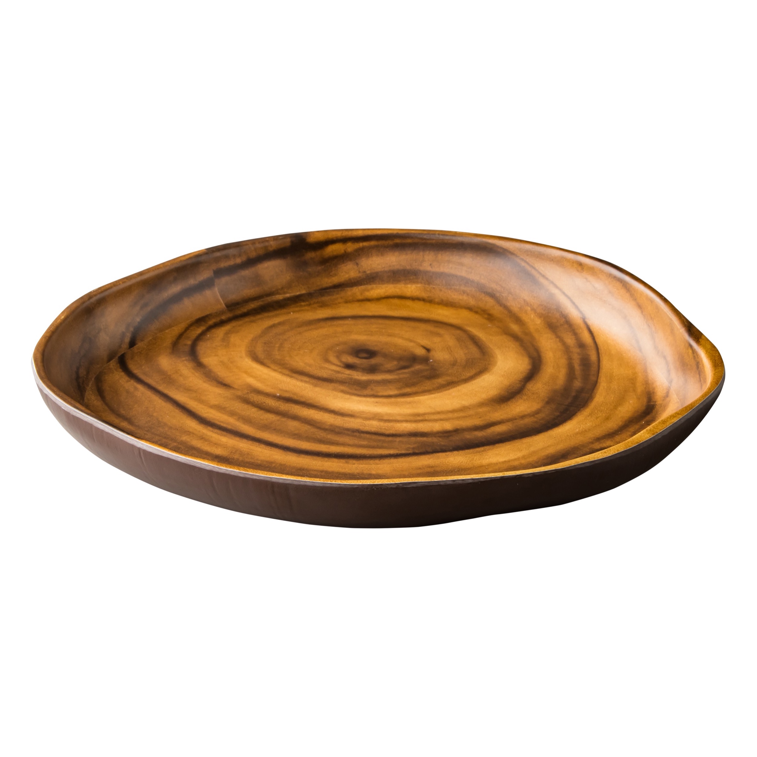 Melamine African Wood Rond Bord 24 X24,5 X3 Cm (Set van 6)