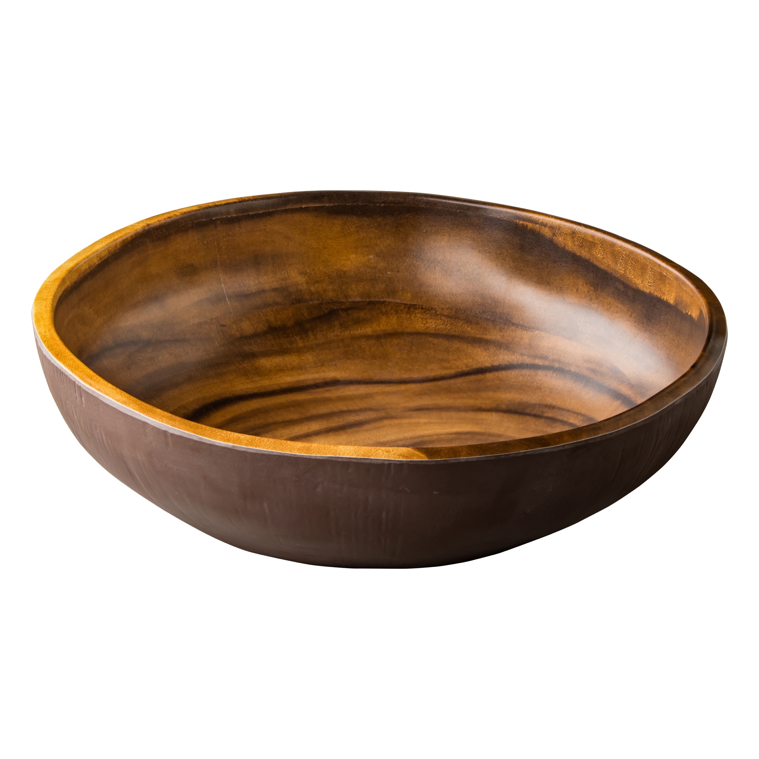 Melamine African Wood Ronde Kom 33 X33 X9 Cm (Set van 3)