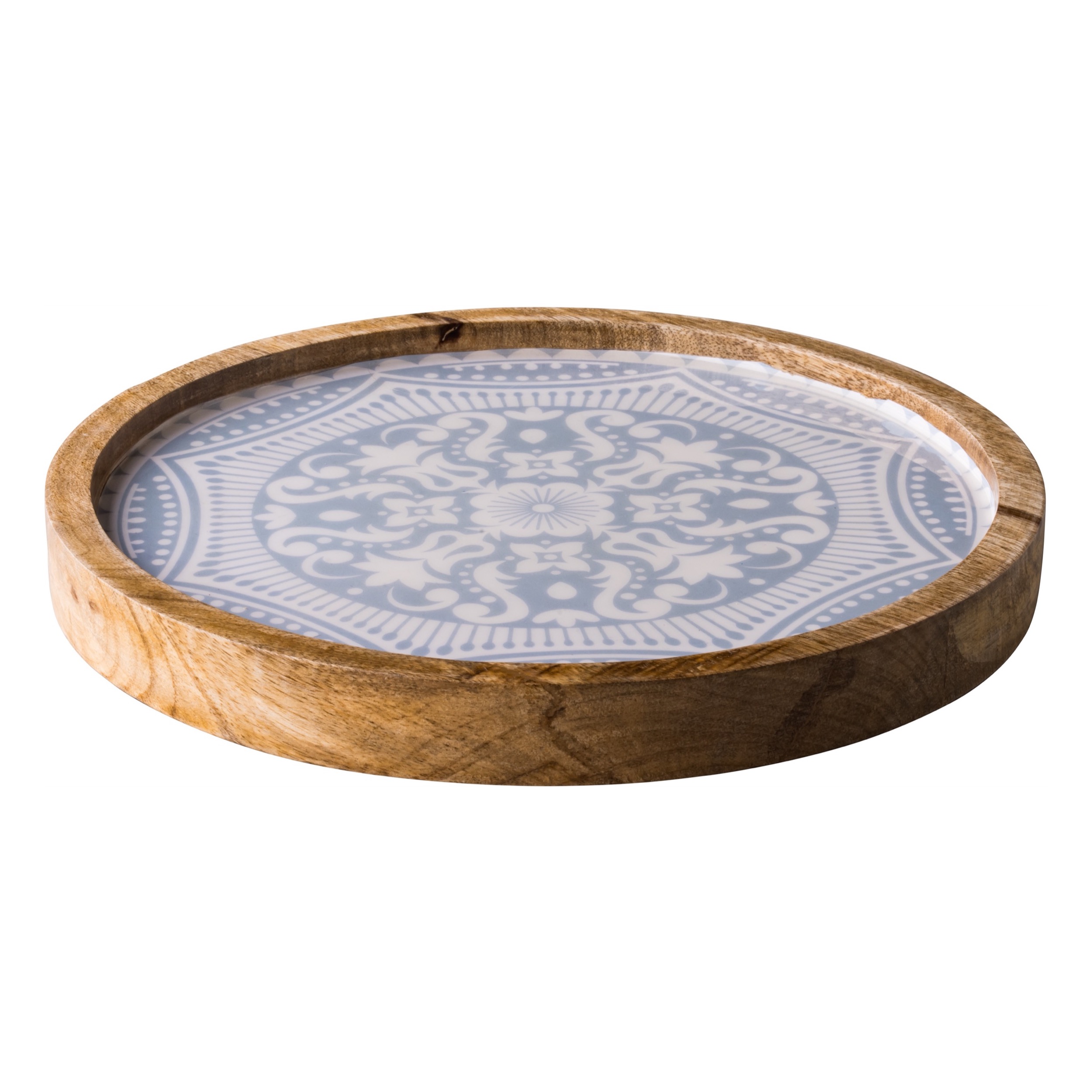 Houten Bord Marrakech Klicht Blauw 25 Cm (Set van 4)