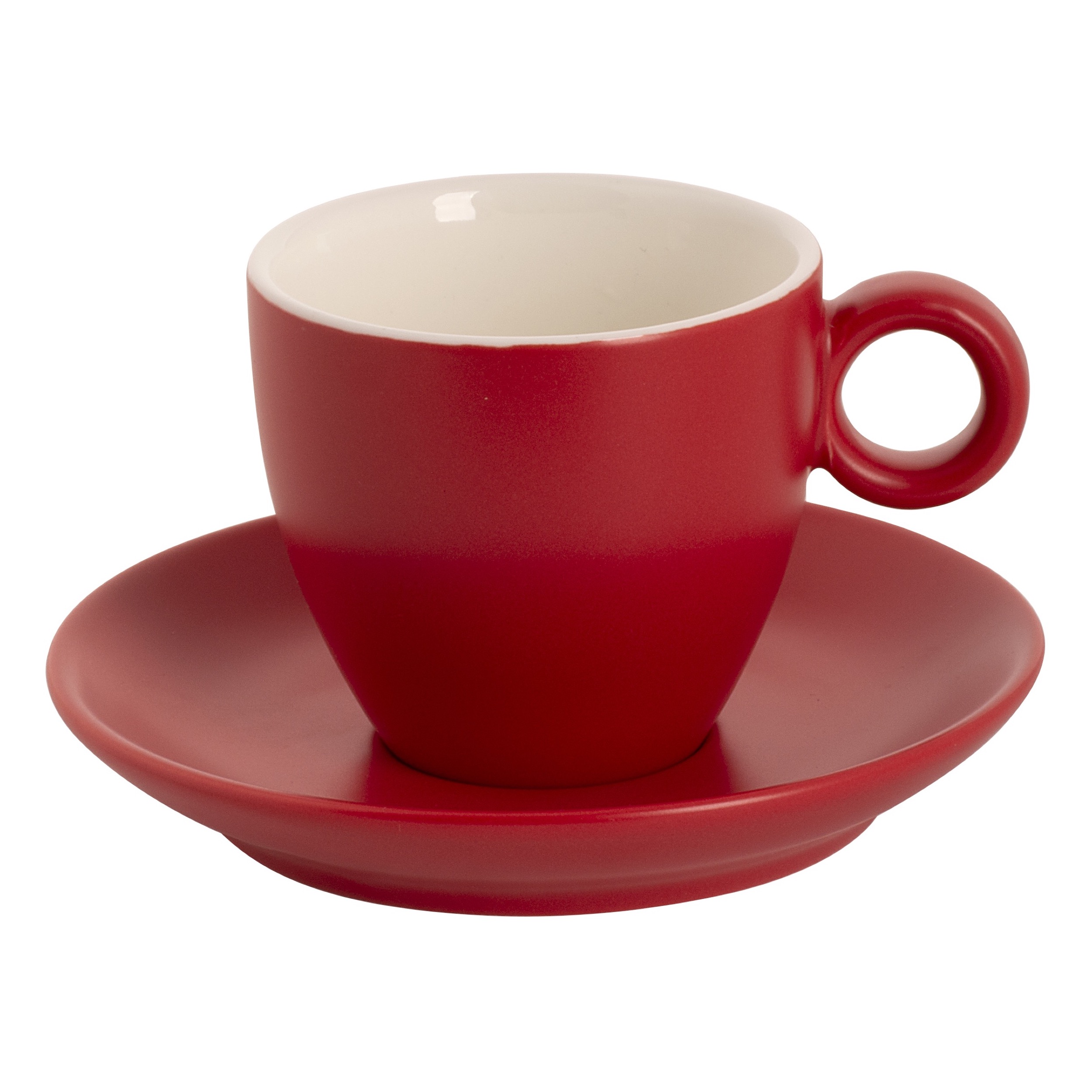 Maastricht Porselein Bart Koffiekop Colour Cafe 17 Cl Mat Rood (Set van 6)