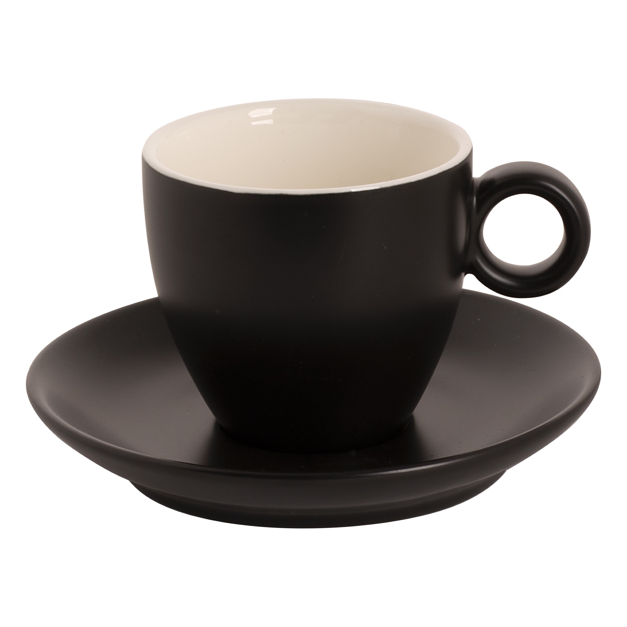 Maastricht Porselein Bart Koffieschotel Colour Cafe 13,5 Cm Mat Zwart (Set van 6)