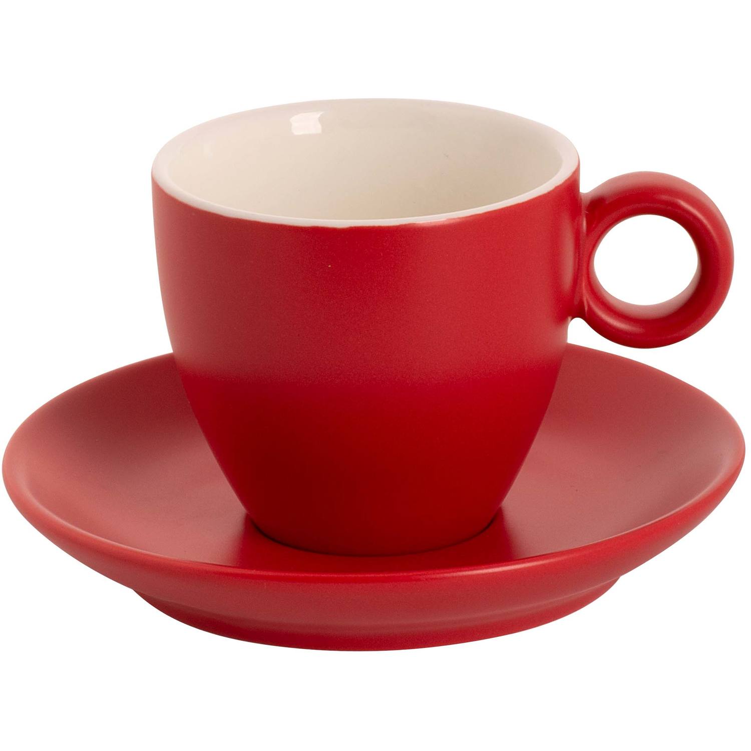 Maastricht Porselein Bart Koffiekop Colour Cafe 17 Cl Mat Rood (Set van 6)