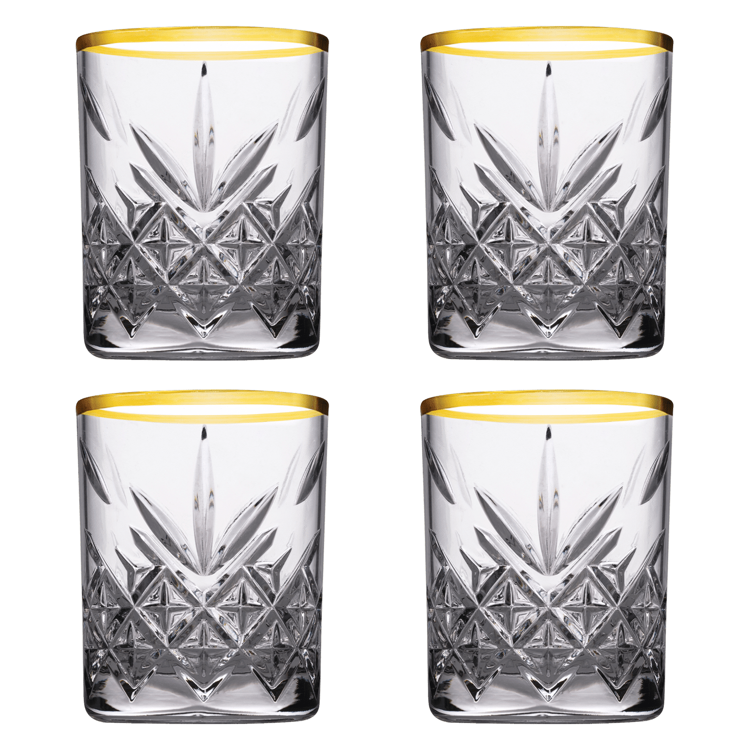 Pasabahce Timeless Borrelglas 6,2 cl Gouden Rand (Set van 4)