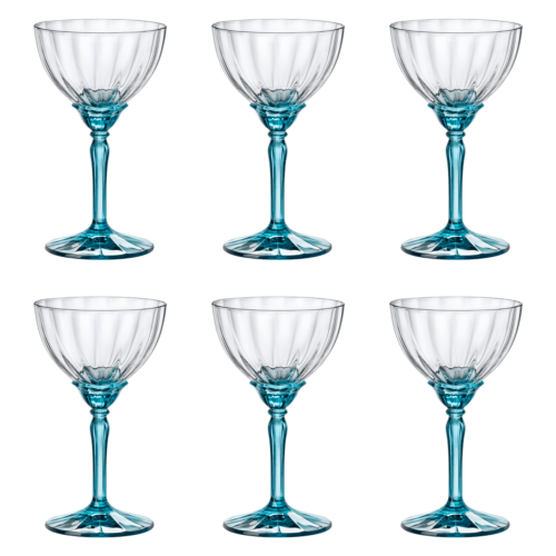 Bormioli Rocco Florian Champagneglas / Coupe 24 cl Licht Blauw (Set van 4)