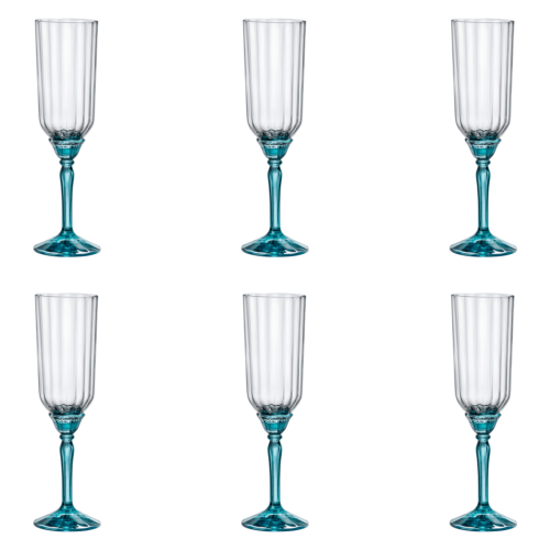 Bormioli Rocco Florian Champagneglas / Flute 21 cl Blauw (Set van 6)