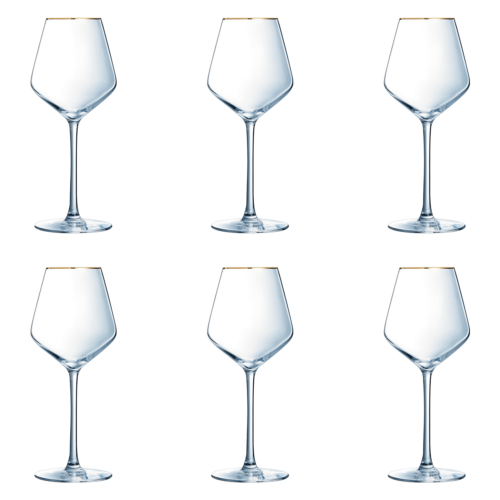Eclat Ultime Wijnglas 38 cl Gouden Rand (Set van 4)