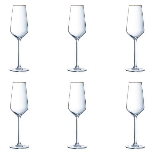 Eclat Ultime Champagneglas 21 cl Gouden Rand (Set van 4)